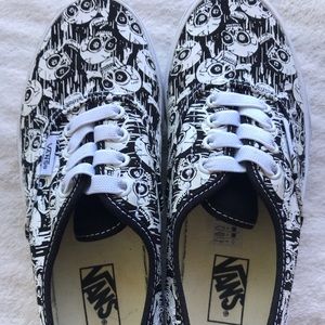 Kids glow in the dark skull elastic lace shoes